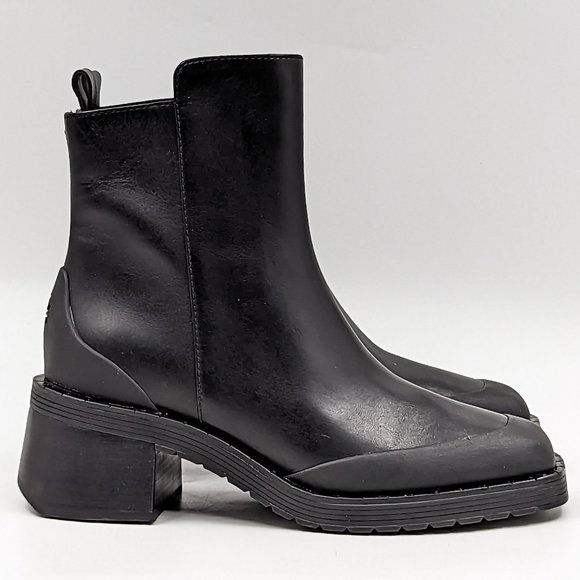 Tory Burch Women Expedition Black Leather Square Toe Dressy Ankle Boots size 6.5 - Picture 9 of 12
